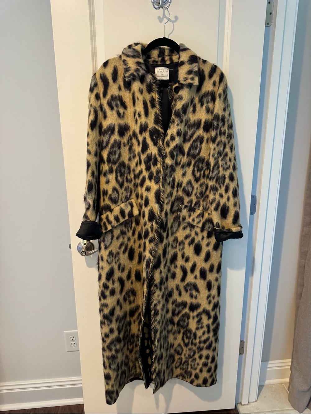 forte forte wool blend leopard long coat jacquard - Picture 5 of 10
